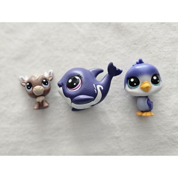 Littlest Pet Shop LPS Lot #2-171 Ballena Whalesby #1-163 Penguin Mini Pet - Picture 1 of 9